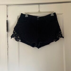 Black summer shorts